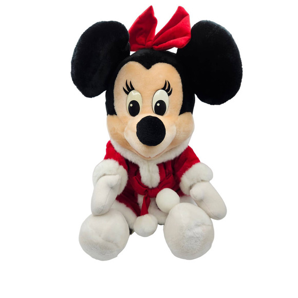 Minnie Mouse‎ Vtg Christmas Plush Toy Mouseketoys Winter Santa Stuffed Large - Picture 1 of 9